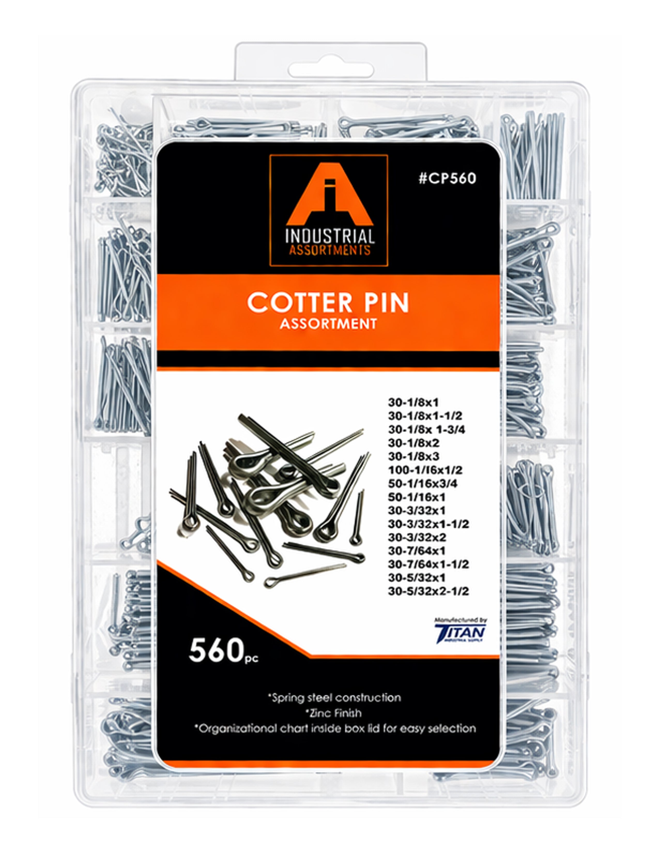 560 Piece Cotter Pin Assortment Kit – industrialassortments.com