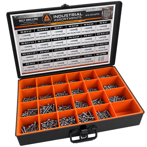 Self-Drilling Screw Assortment with Nut Setters - 1503 Piece