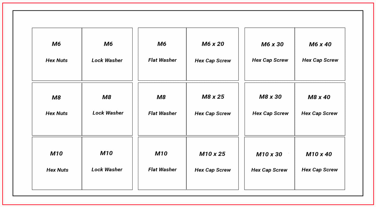 Small  Fastener Kit Assortment with storage bin-GR. 8, GR. 8 Fine Thread, GR. 5, Metric 8.8, Stainless Steel-2125 pcs.