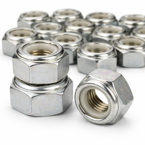 1/2"-13 UNC NE (STANDARD) NYLON INSERT LOCKNUTS GRADE N2 (A) LOW CARBON ZINC