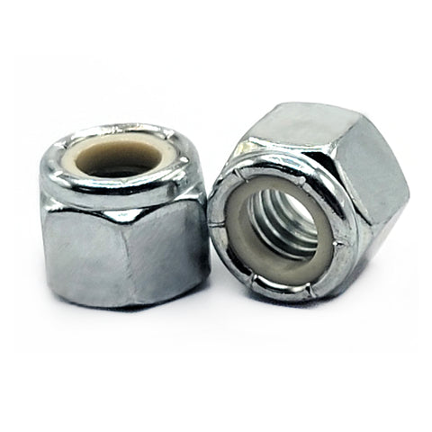 1/2"-13 Nylon Lock Nut – Grade 5 Zinc Plated Alloy Steel